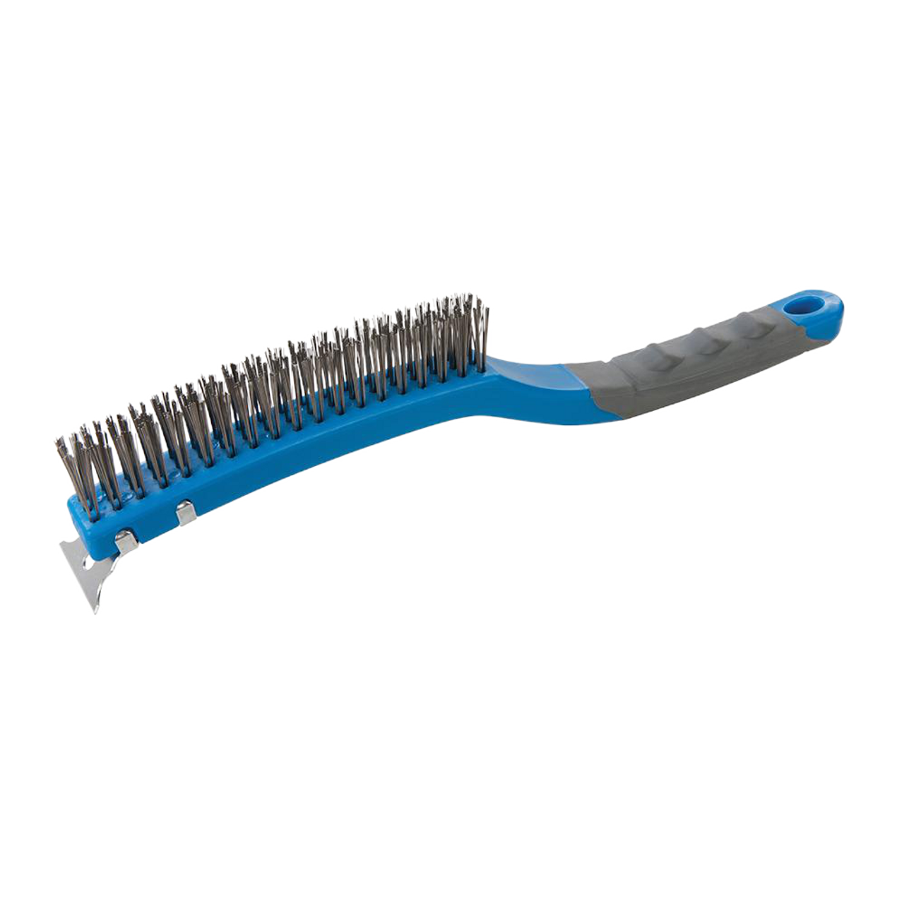 Silverline Stainless Steel Wire Brush with Scraper - 3 Row from Oneweld Supplies.