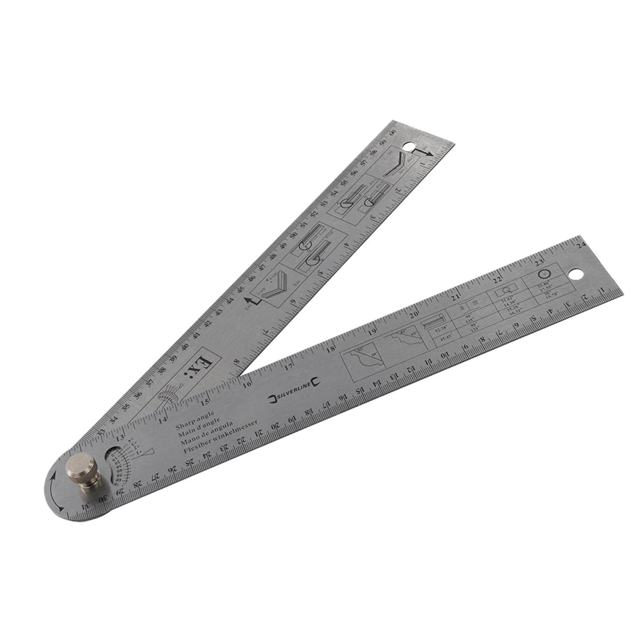 Silverline Easy Angle Protractor Rule - 600mm from Oneweld Supplies.
