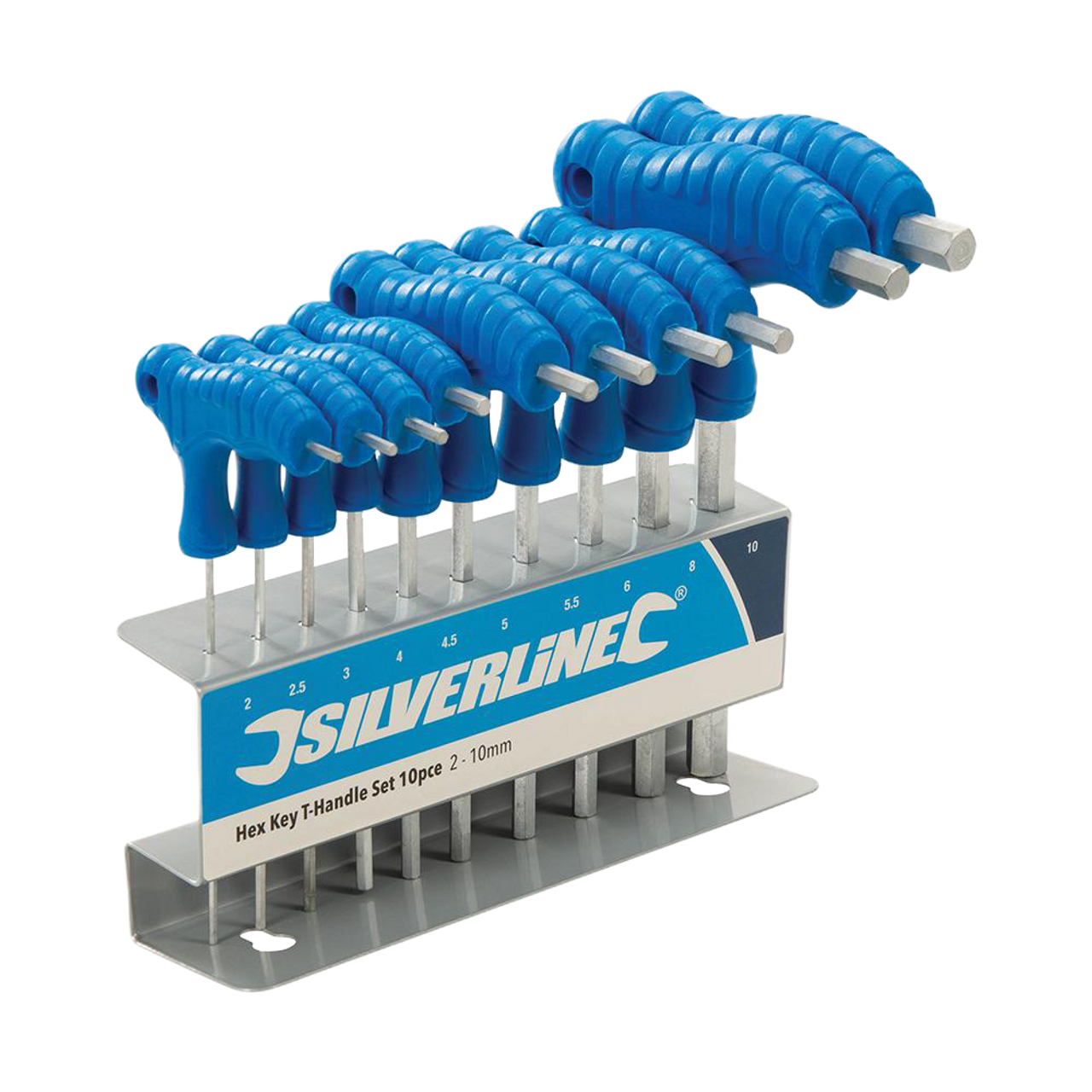 Silverline Hex Key T-Handle Set 10pce - 2 - 10mm from Oneweld Supplies.