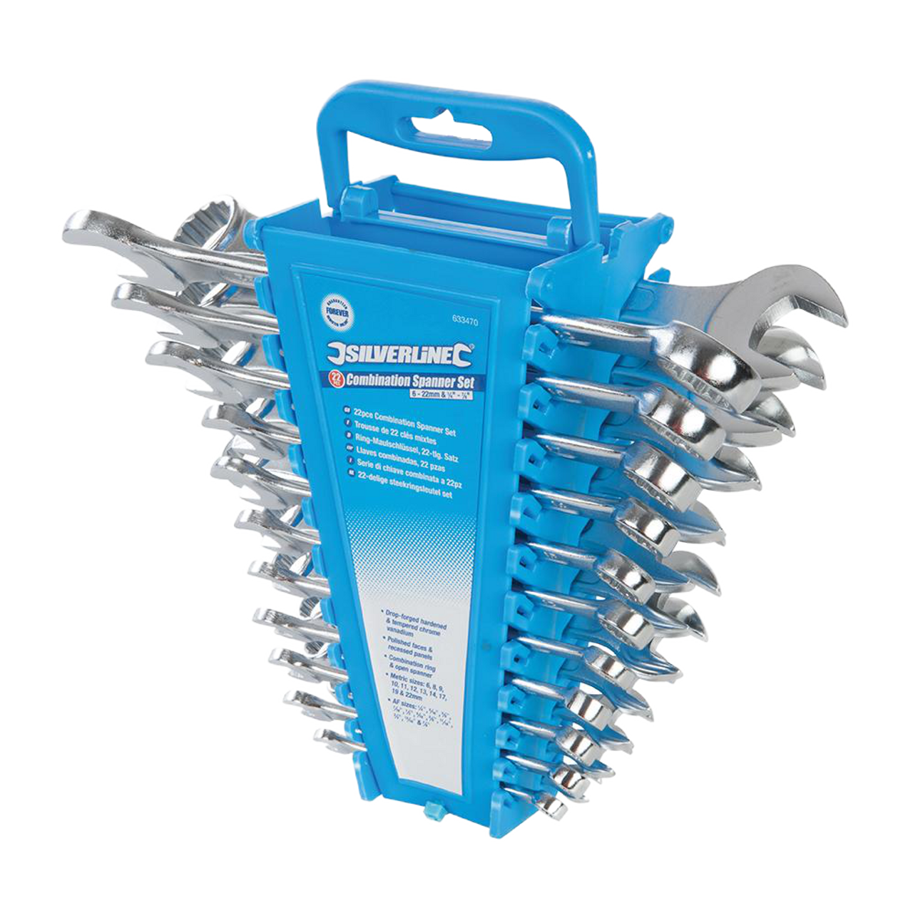 Silverline Combination Spanner Set 22pce - 6 - 22mm & 1/4 - 7/8"