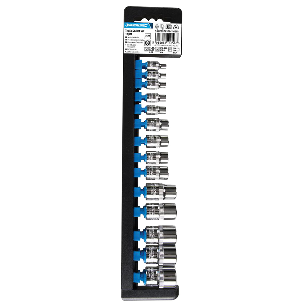 Silverline E4-E24 Socket Extension Set 14pce - E4 - E24 from Oneweld Supplies.