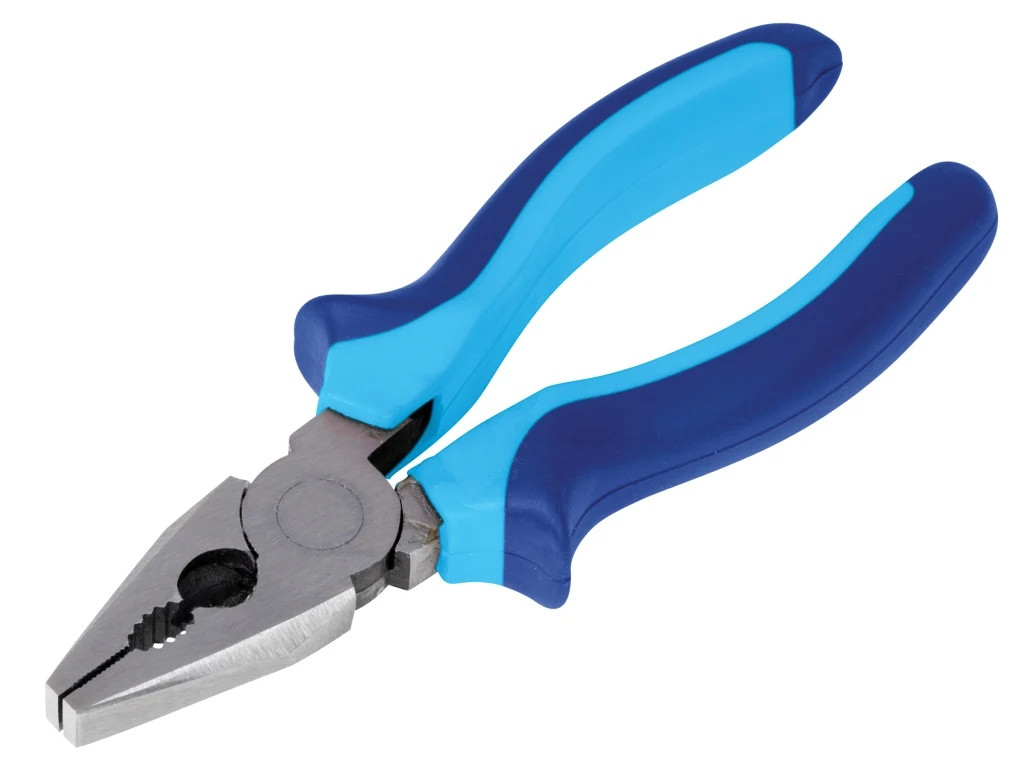 BlueSpot Tools 150mm 6 inch combination pliers with blue soft grip handles
