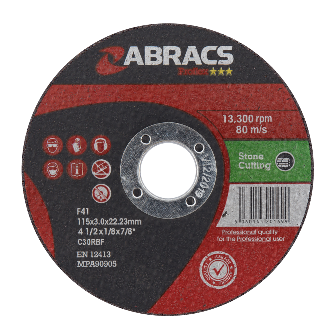 Abracs PROFLEX 115mm x 3mm x 22mm FLAT STONE Abracs abrasive disc for professional cutting and grinding applications in fabrication and engineering