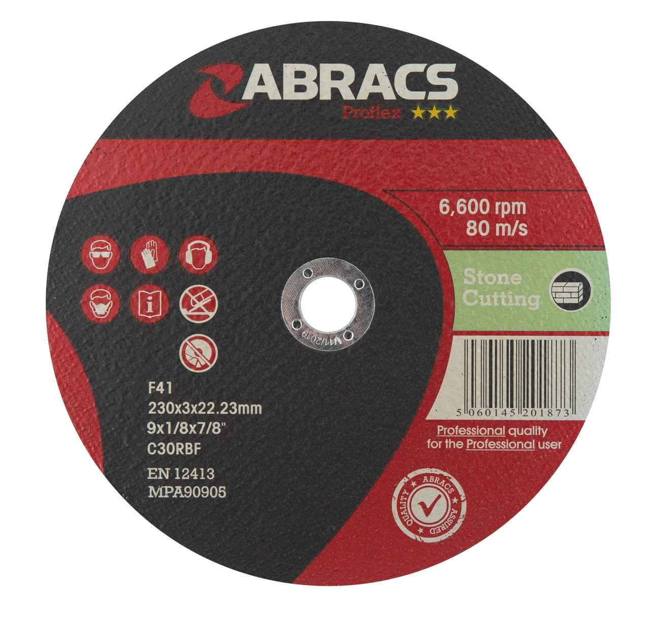 Abracs PROFLEX 230mm x 3mm x 22mm FLAT STONE Abracs abrasive disc for professional cutting and grinding applications in fabrication and engineering