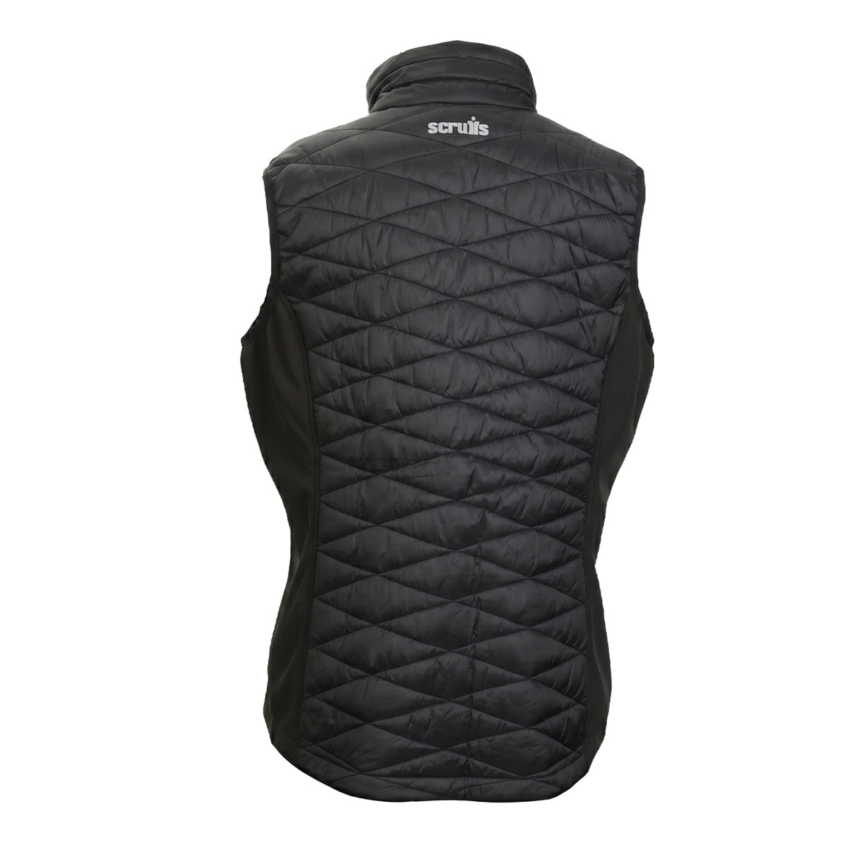 Scruffs Women's Trade Bodywarmer Black rear view showing chevron quilting and brand logo