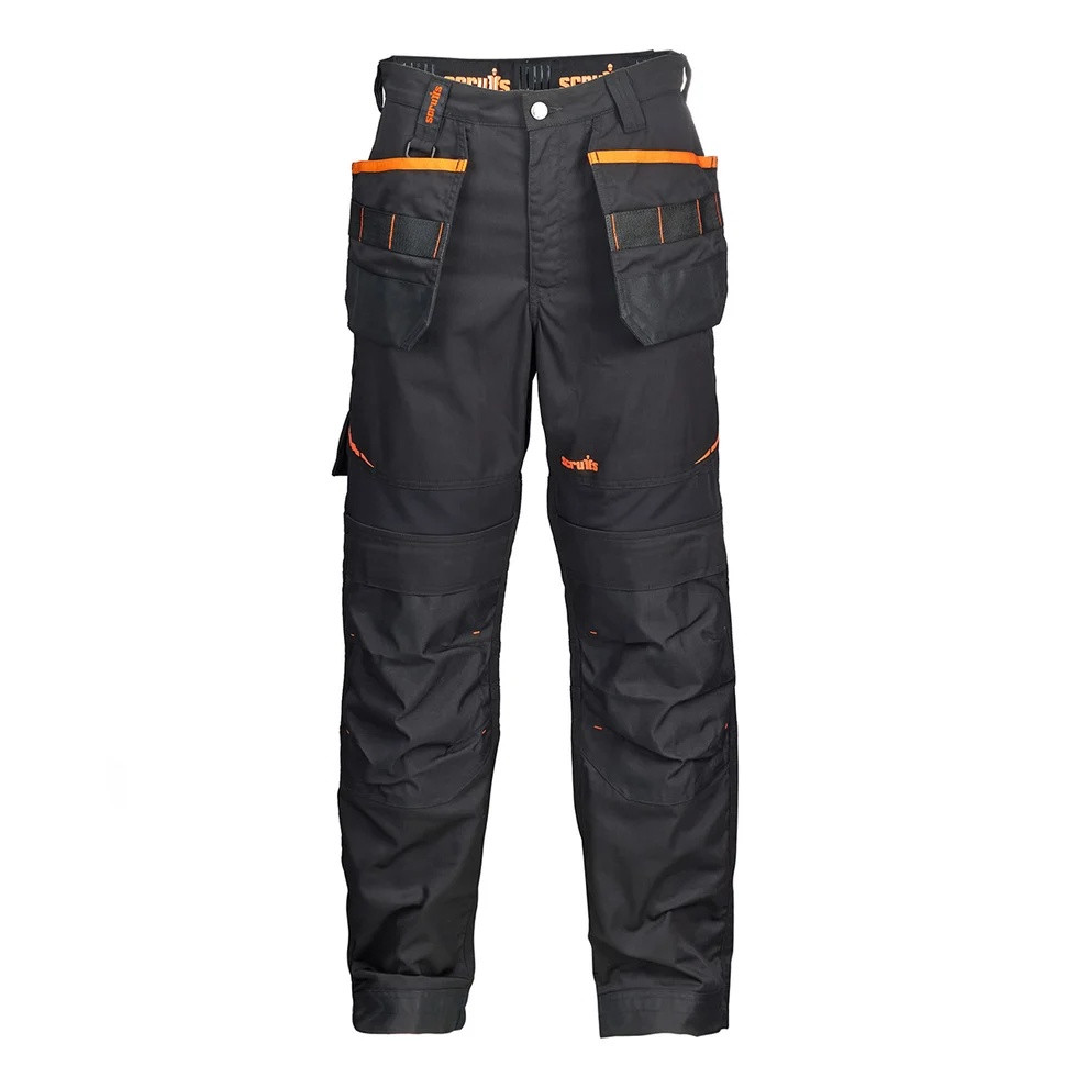 Scruffs Sanford Holster Trousers black front view with holster and cargo pockets