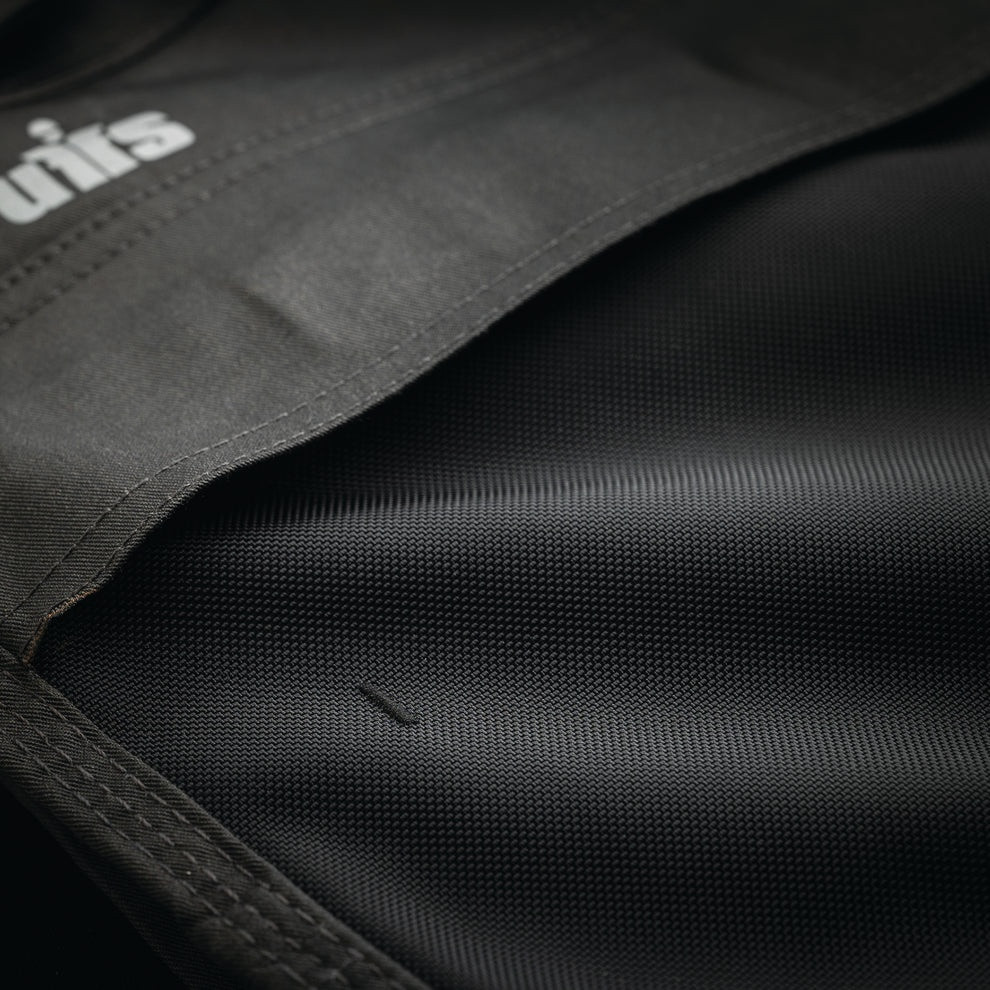 Scruffs Pro Flex Holster Trousers close-up showing durable reinforced fabric