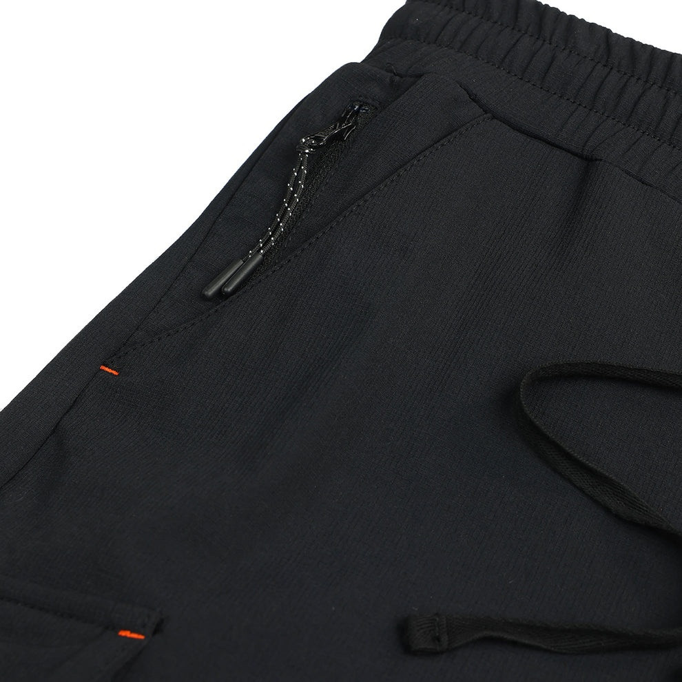Scruffs Tech Hybrid Jogger close-up of waistband, zipped pocket and cargo pocket