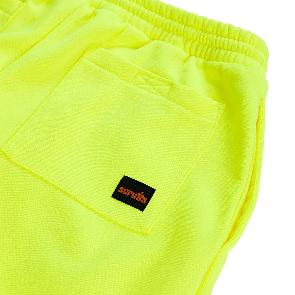 Scruffs High Visibility Jogger close-up of rear pocket with Scruffs label