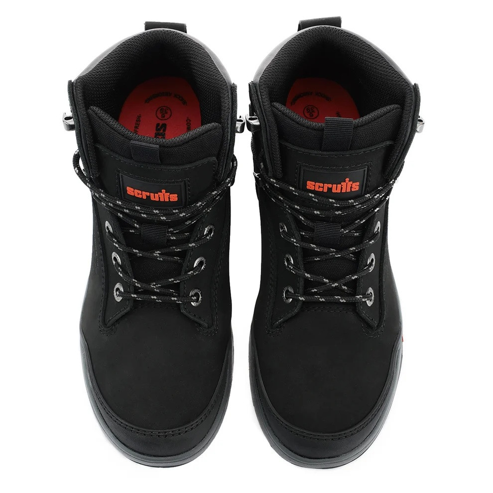 Scruffs Womens Black Switchback Safety Boots Ã¢â‚¬â€œ pair viewed from above