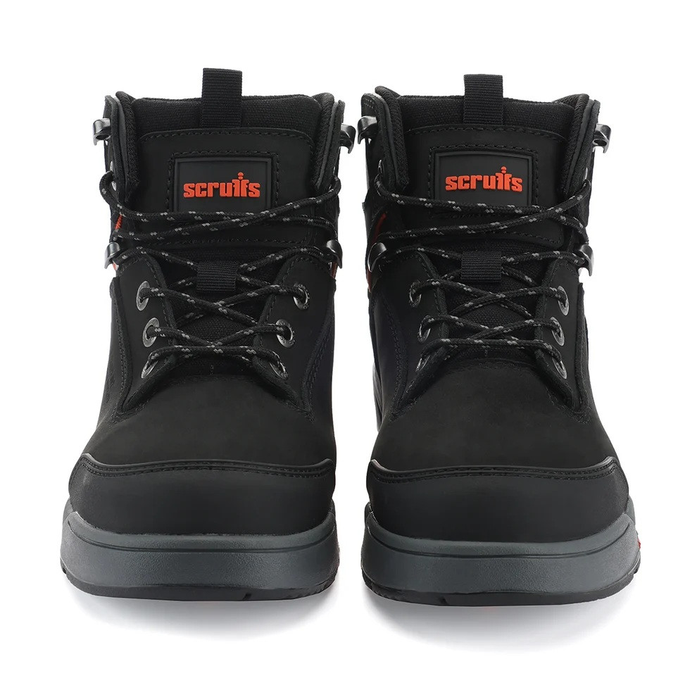 Scruffs Womens Black Switchback Safety Boots Ã¢â‚¬â€œ pair in straight front view