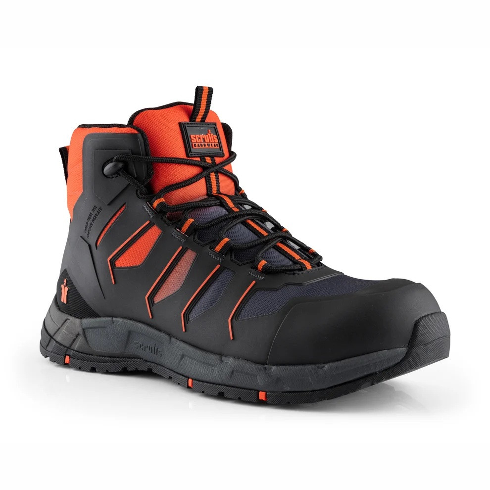 Scruffs Glide Safety Boots ÃƒÂ¢Ã¢â€šÂ¬Ã¢â‚¬Å“ single boot in angled front view