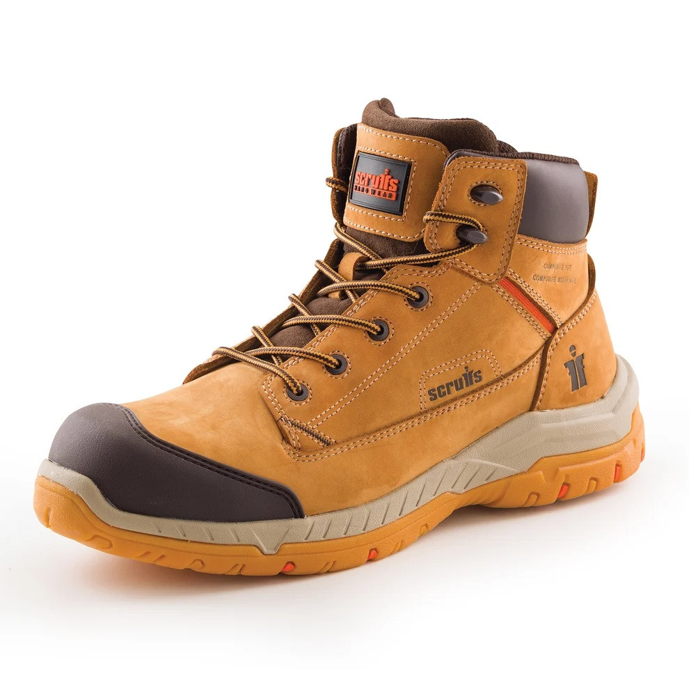 Scruffs Solleret Safety Boots Ã¢â‚¬â€œ single boot in angled front view