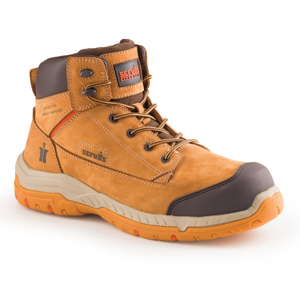 Scruffs Solleret Safety Boots ÃƒÂ¢Ã¢â€šÂ¬Ã¢â‚¬Å“ single boot in three-quarter front product view