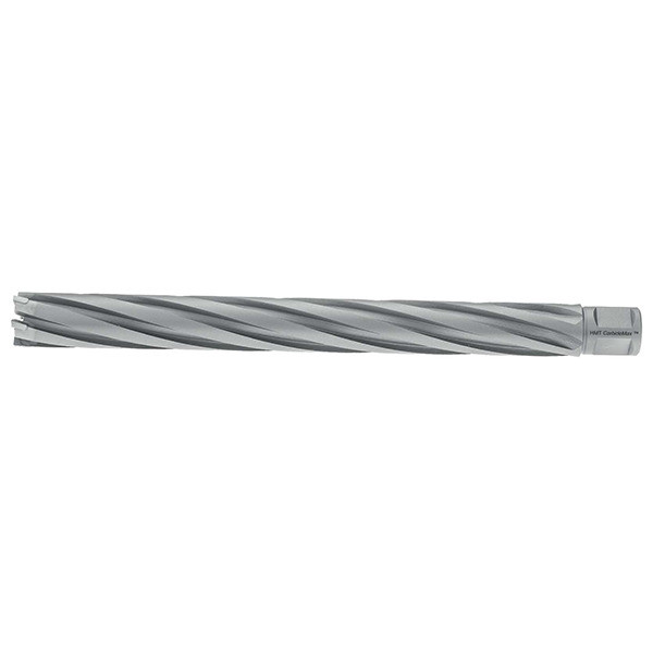 HMT CarbideMax 200 TCT Ultralong Broach Cutter – silver annular cutter with fluted cutting edges on white background