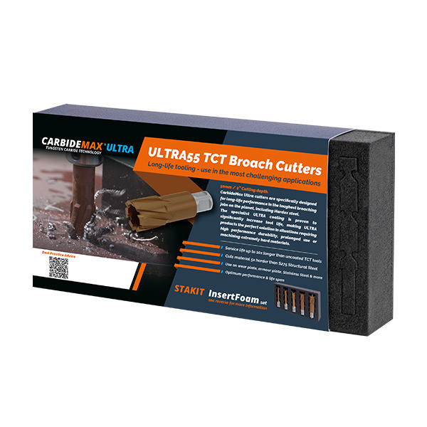 HMT CarbideMax ULTRA Coated 55 TCT Broach Cutter – CarbideMax annular cutter retail box