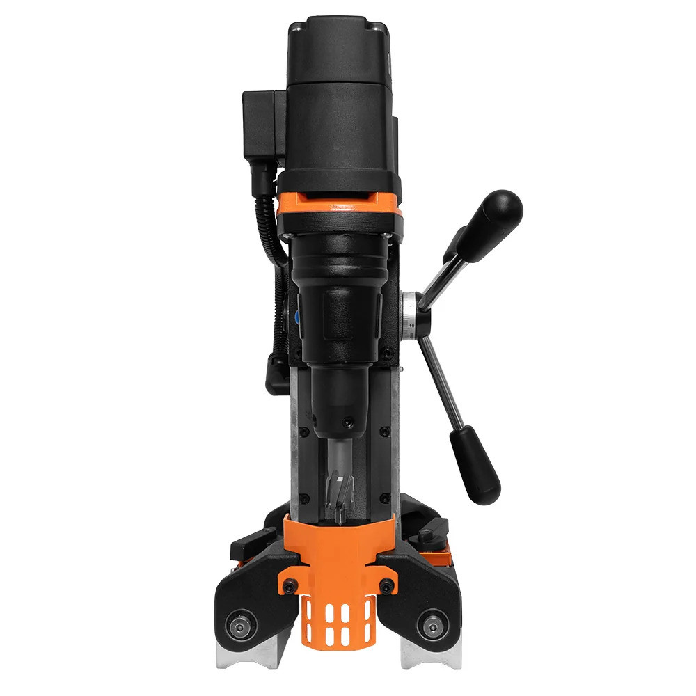 HMT Cordless V36-18 Pipe Base Magnet Drill - 2 x 4.0AH Kit (Stakit) – HMT magnetic drilling machine shown from front or three-quarter angle