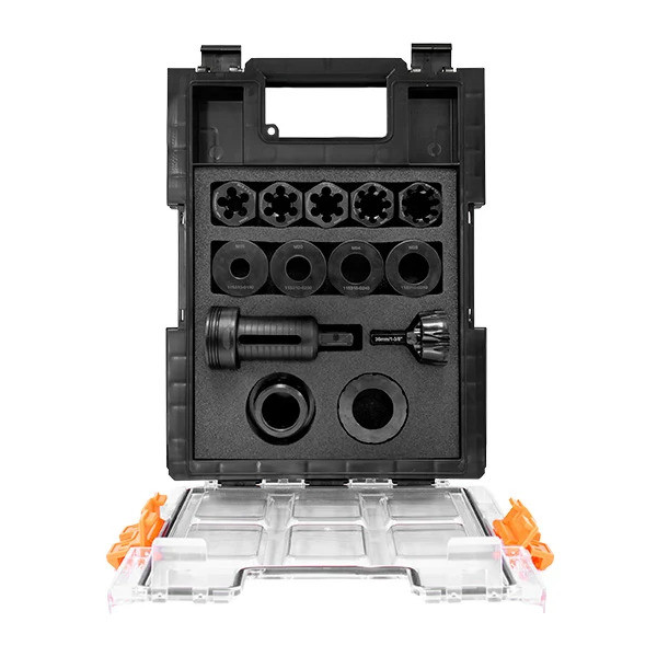HMT Versadrive Impactadie XL Sets – open carrying case with threading adaptor components