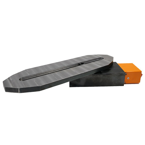 HMT OverReach 50 Magnet Base Clamp with Slide Plate – black low-profile overreach attachment with orange tip