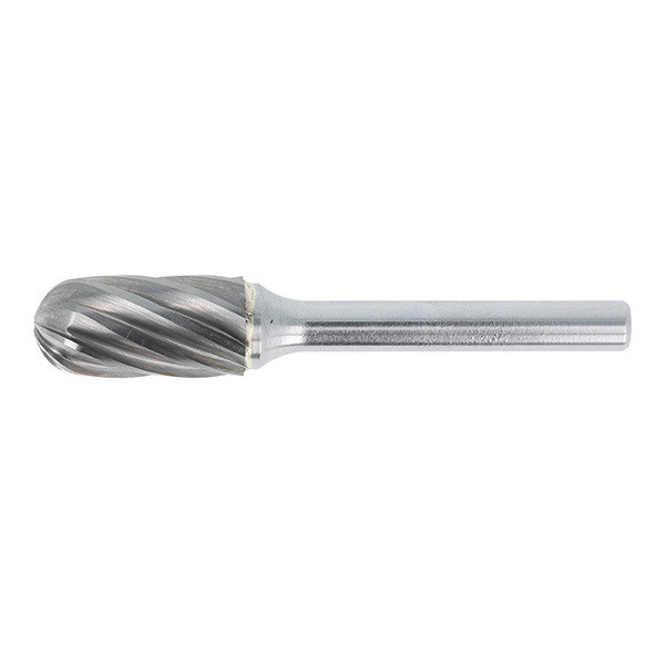 HMT Uncoated TCT Burr 12mm – silver carbide rotary burr with cylindrical cutting head on straight shank