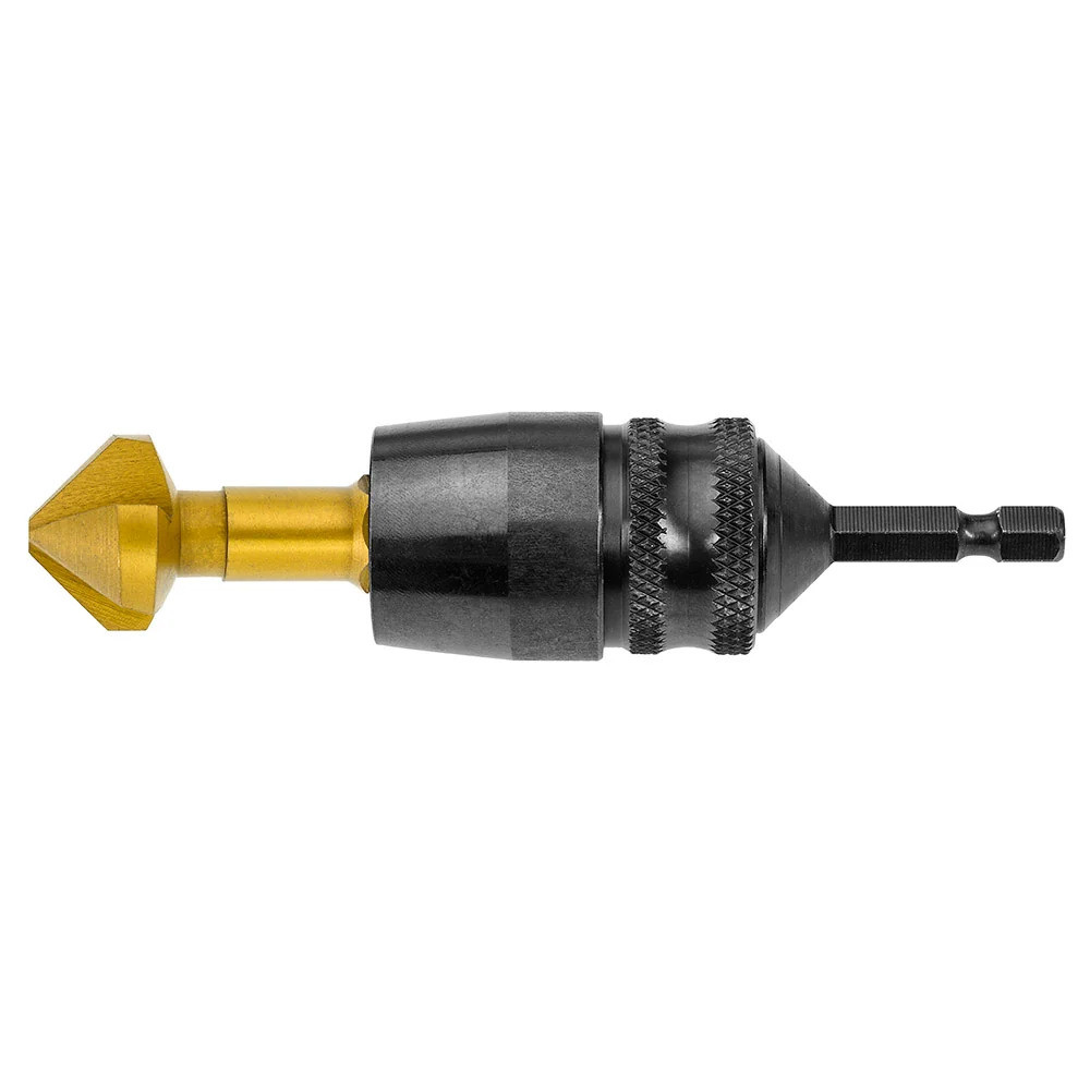 Gold countersink fitted to a quick-change adaptor and hex drive