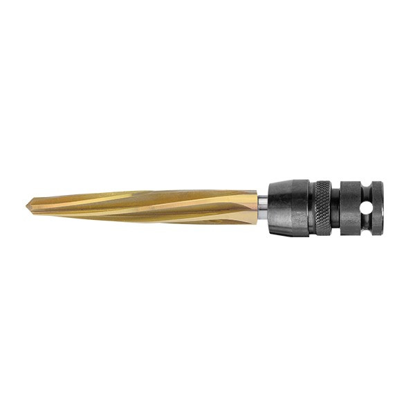 Gold tapered Impact Reamer fitted into compact adaptor