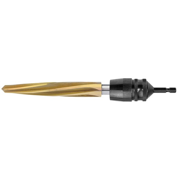 Gold tapered Impact Reamer connected to long drive adaptor