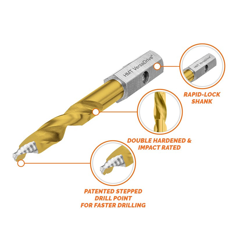 Diagram showing TurboTip imperial drill bit tip and shank design features