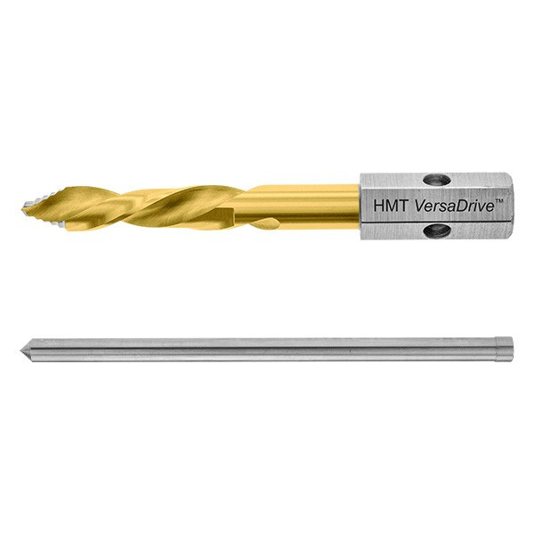 VersaDrive TCT hole cutter upgrade kit showing gold TurboTip drill and pilot pin