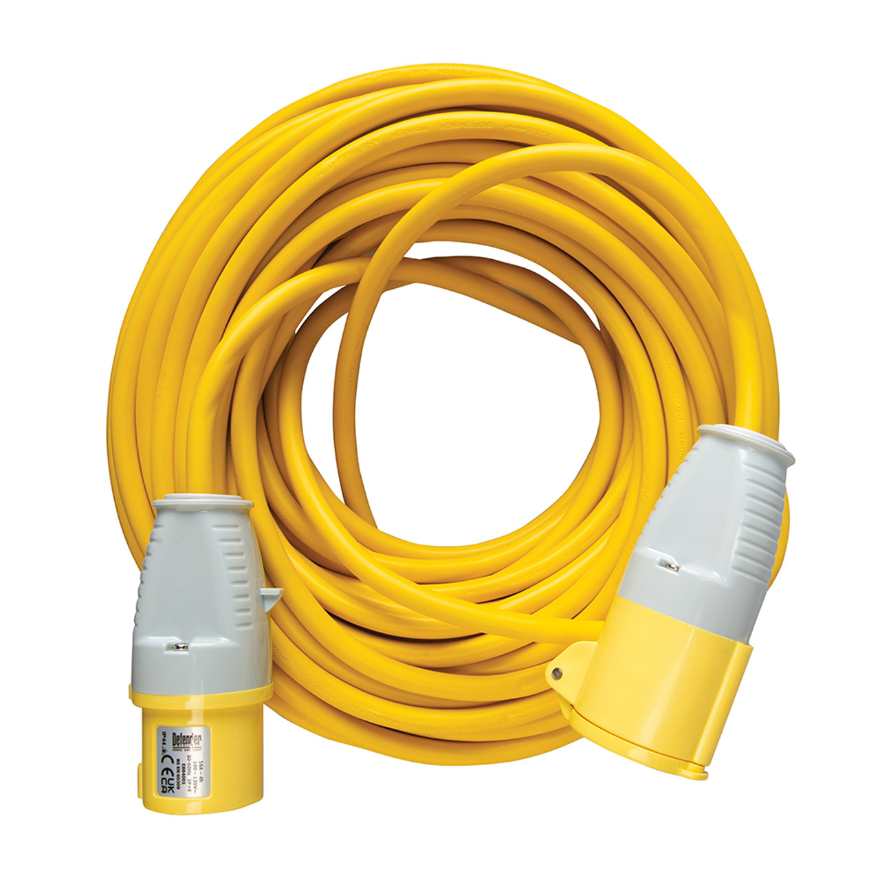 Defender Extension Lead Yellow 2.5mm2 16A 25m 110V