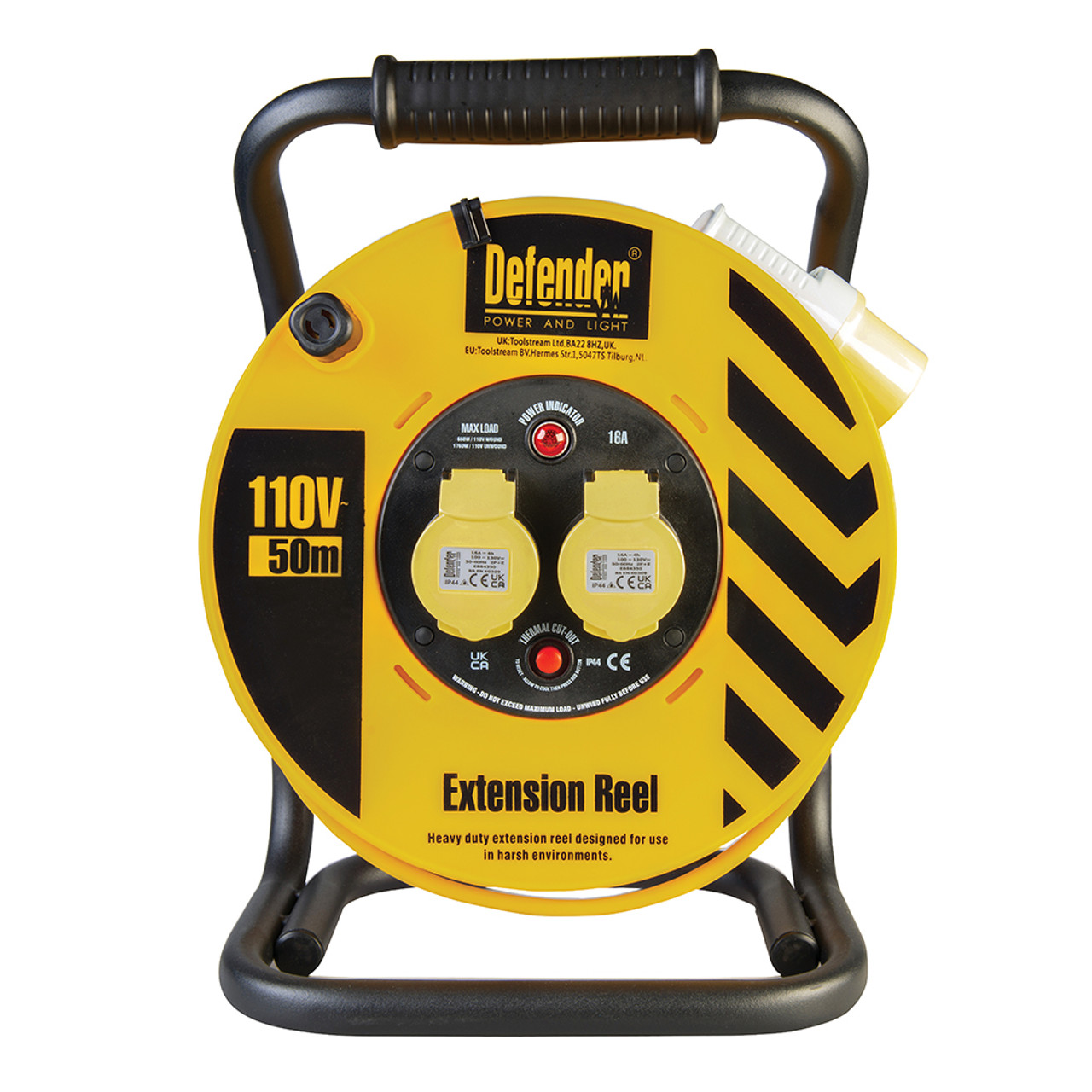 Defender Heavy Duty Industrial Cable Reel 50m