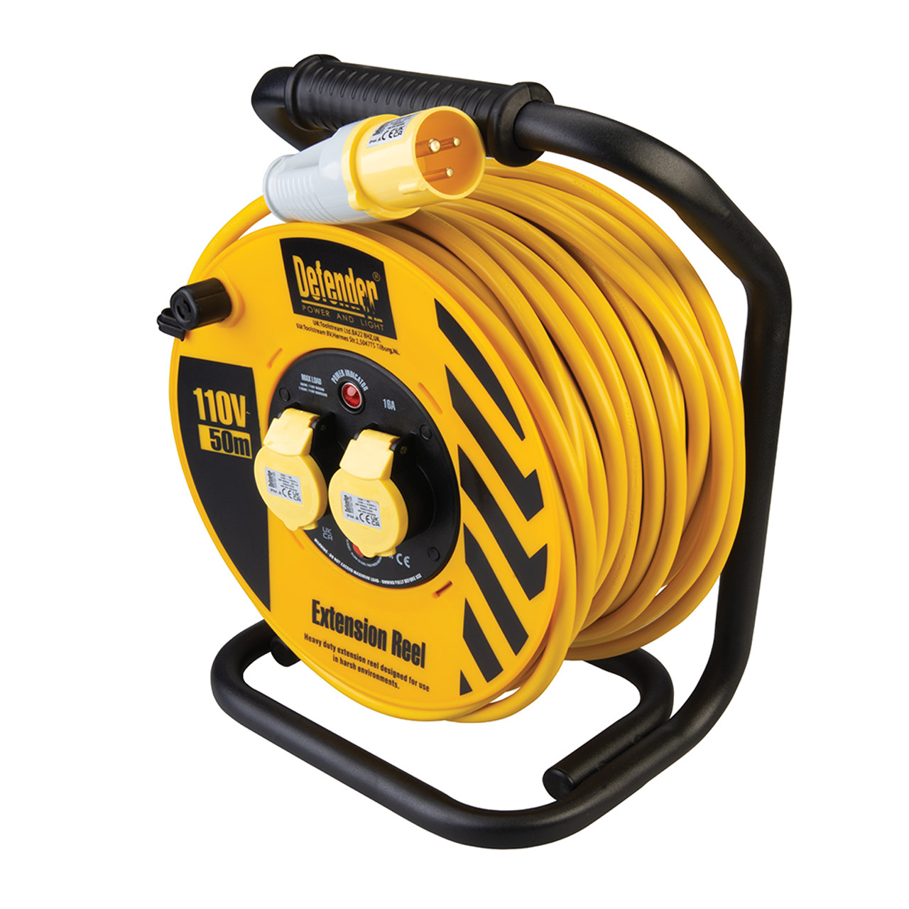 Defender Heavy Duty Industrial Cable Reel 50m