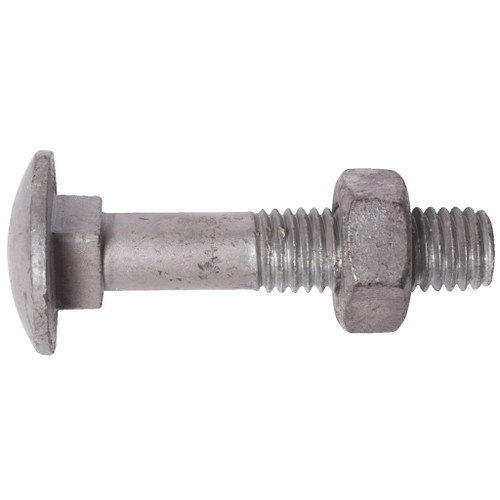M10 x 75mm Carriage Bolt c/w Full Nut DIN 603 / 555 Grade 4.6 Galv – precision-engineered steel nut for fastening threaded components