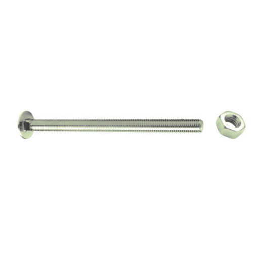 bright zinc plated grade 4.8 steel carriage bolt M16 x 250mm with domed head and square neck and matching hexagon nut