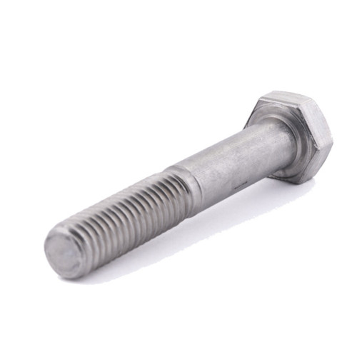Hexagon Head Set Bolt DIN 931 Stainless Steel A2 M8 x 60mm, diagonal view showing the hexagon head, plain shank and threaded end
