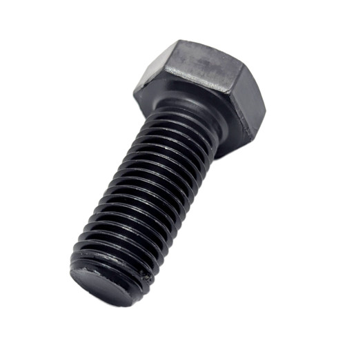 High Tensile Set Grade 10.9 DIN 933 self-colour M12 x 20mm, close-up angled view showing the black finish, hexagon head and full-length thread