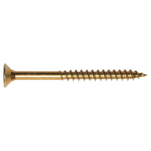 Timbermate 5.0 X 60 10 X 2.1/2 FX1 Woodscrew Yellow & lub. - Box 200 – zinc plated FX1 woodscrew for wood fastening applications