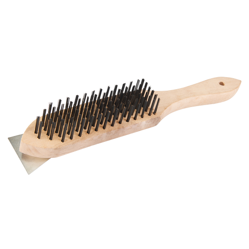 Silverline Wooden Wire Brush & Scraper - 6 Row from Oneweld Supplies.