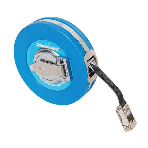 Silverline Fibreglass Surveyors Tape - 10m / 33ft x 13mm from Oneweld Supplies.