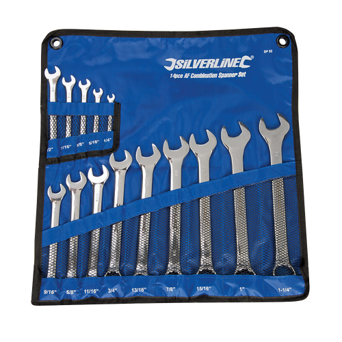 Silverline Combination Spanner Set 14pce - 1/4 - 1-1/4" from Oneweld Supplies.