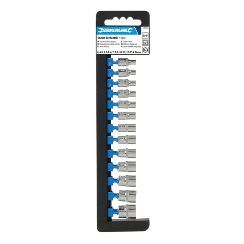 Silverline Socket Set 1/4" Drive Metric 6pt 13pce - 4 - 14mm from Oneweld Supplies.
