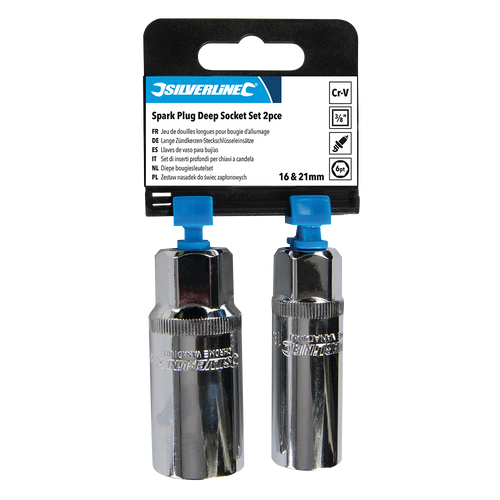 Silverline Spark Plug Deep Socket Set 2pce - 3/8" from Oneweld Supplies.