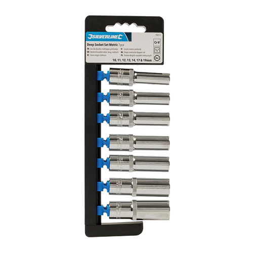 Silverline Deep Socket Set 1/2" Drive 6pt Metric 7pce - 10 - 19mm from Oneweld Supplies.