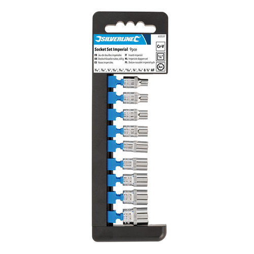Silverline Socket Set 1/4" Drive 6pt Imperial 9pce - 3/16" - 1/2" from Oneweld Supplies.