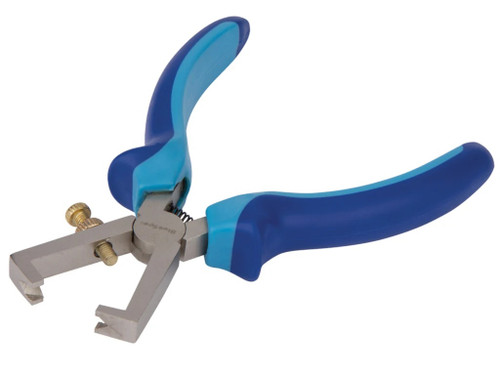 BlueSpot Tools 150mm wire stripping pliers with adjustment screw and blue soft grip handles