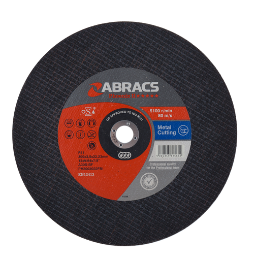 Abracs PHOENIX 300mm x 3.5mm x 22mm FLAT METAL Abracs abrasive disc for professional cutting and grinding applications in fabrication and engineering