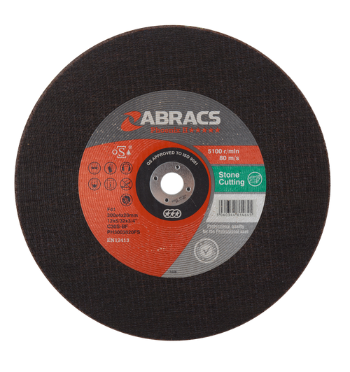 Abracs PHOENIX 300mm x 4mm x 20mm FLAT STONE Abracs abrasive disc for professional cutting and grinding applications in fabrication and engineering