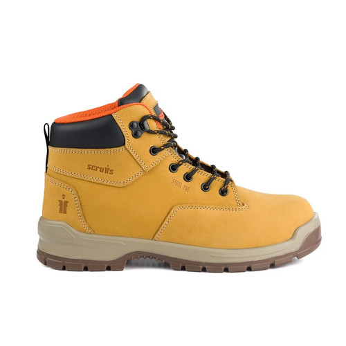 Scruffs Stratton Safety Boots ÃƒÂ¢Ã¢â€šÂ¬Ã¢â‚¬Å“ single tan boot in side profile