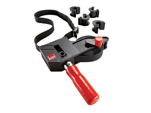 Bessey BAN700 Band Clamp – band clamp mechanism and corner guides shown from an angle