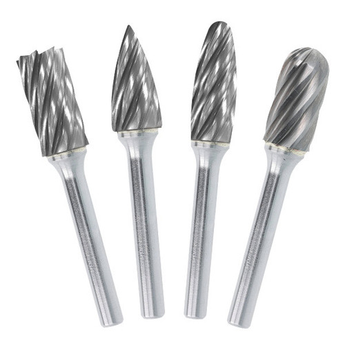 HMT Ali CutTCT Burr 6mm 4pc Set – four different carbide burr head profiles displayed together